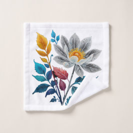 Toalha De Rosto lindas flores e folhas