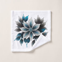 Toalha De Rosto lindas flores e folhas de gelo