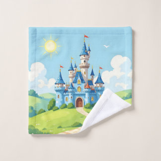 Toalha De Rosto Lindo castelo azul e branco
