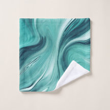 Líquido Verde Teal Abstrato Derramado em Mármore