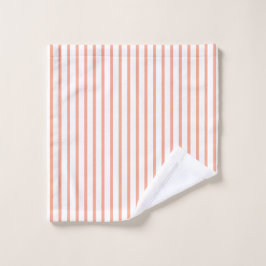 Toalha De Rosto Listra de Pêssego Clássica