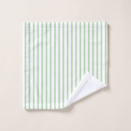 Toalha De Rosto Listrado Verde Claro Clássico