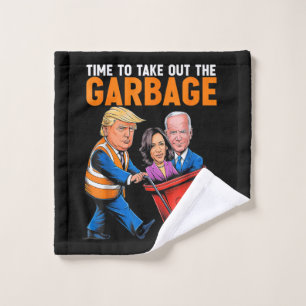 Toalha De Rosto Lixo para Trump 2024 Hora Engraçada de Tirar o Lix
