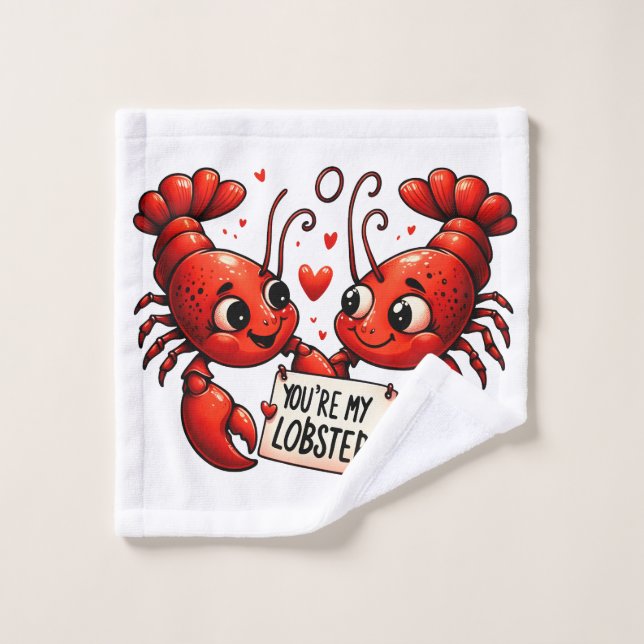 Toalha De Rosto Lobster Love Puns (Pano de lavar)