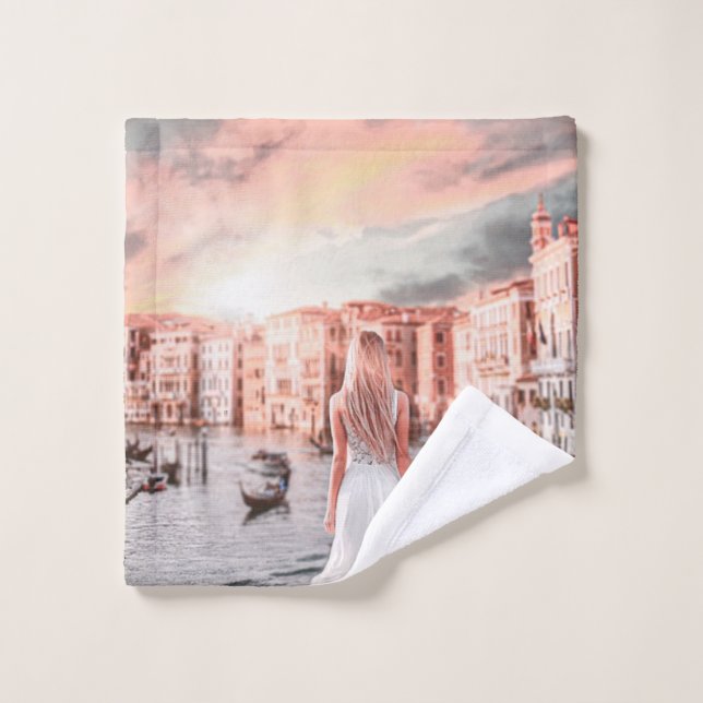 Toalha De Rosto Loira Em Veneza Romântica (Pano de lavar)