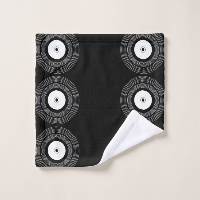 Toalha De Rosto Lp vinil a preto (Pano de lavar)