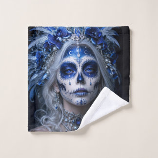 Toalha De Rosto Lua Safira Calavera – Azul Celestial