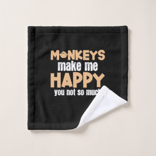 Toalha De Rosto Macaco me deixa feliz