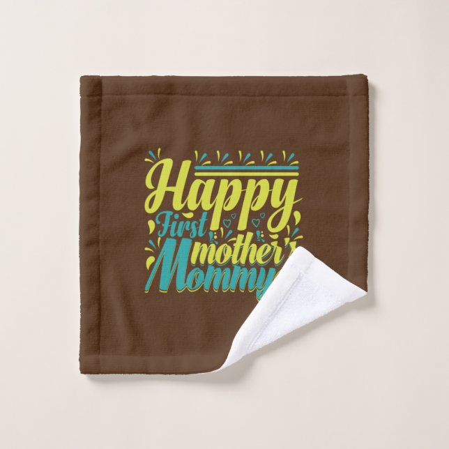 Toalha De Rosto Mãe presente feliz dia da primeira Mamãe (Pano de lavar)