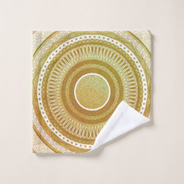 Toalha De Rosto Mandala de Ouro e Brilho