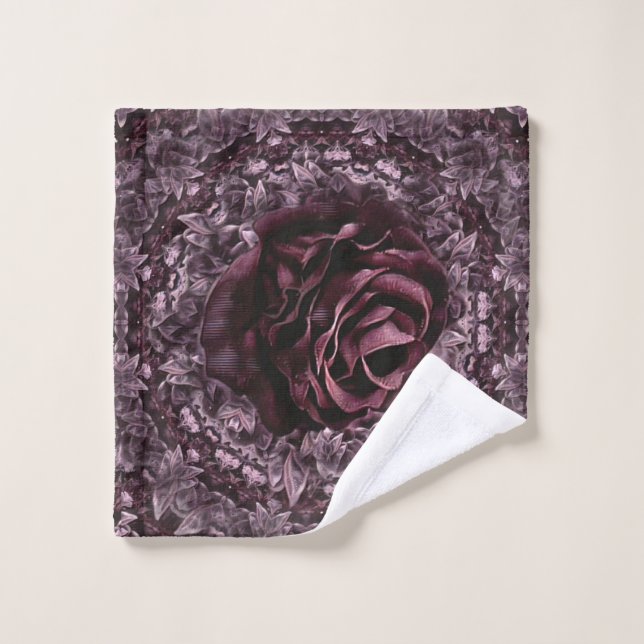 Toalha De Rosto Mandala de Rosa  (Pano de lavar)
