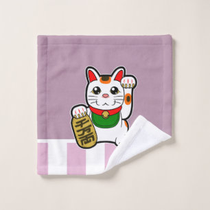 Toalha De Rosto Maneki Neko: Gato afortunado japonês