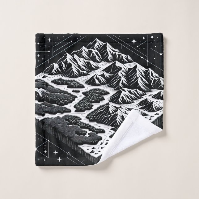 Toalha De Rosto Mapa de Montanha Mágica (Pano de lavar)