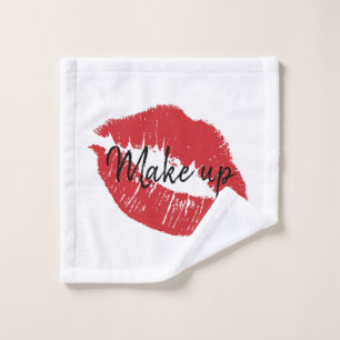 Toalha De Rosto Maquiagem de beleza dos Lábios vermelhos chic