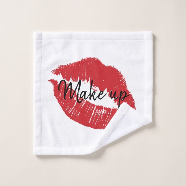 Toalha De Rosto Maquiagem de beleza dos Lábios vermelhos chic (Pano de lavar)