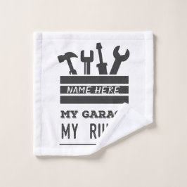 Toalha De Rosto Minha Garagem Personalizada - Minhas Regras