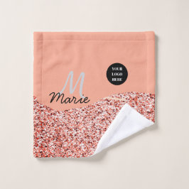 Toalha De Rosto minúscula azul adicionar texto do logotipo obrigad