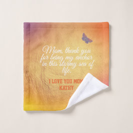 Toalha De Rosto Moderna citação Elegante Eu Amo Você Dia de as mãe