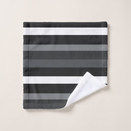 Toalha De Rosto Moderna Linear | Carbon & Obsidian