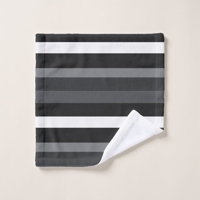 Toalha De Rosto Moderna Linear | Carbon & Obsidian (Pano de lavar)