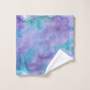 Toalha De Rosto Mola verde-Abstrato violeta-púrpura