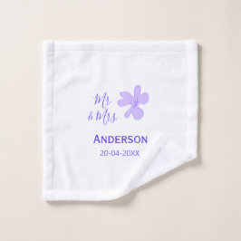 Toalha De Rosto Mr & Mrs add family name date year wedding favor g