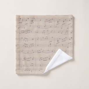 Toalha De Rosto Música musical musical de notas de folha de música