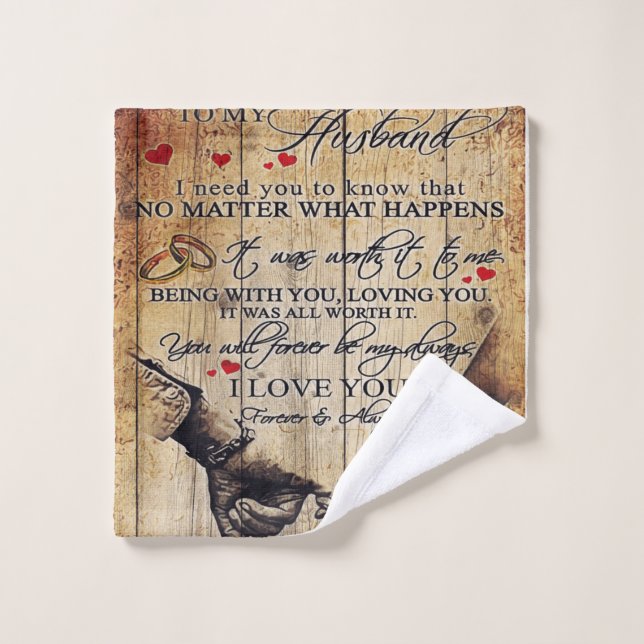 Toalha De Rosto My Husband Gift | Letter For Him | (Pano de lavar)