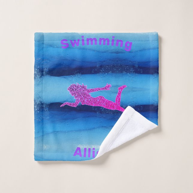 Toalha De Rosto Nadando Sob Água Meninas (Pano de lavar)