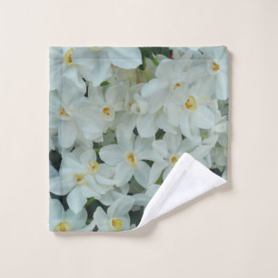 Toalha De Rosto Narciso Branco Delicado de Paperwhite Flores