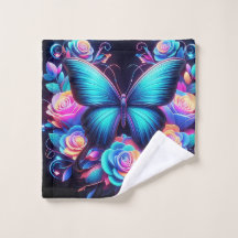 Neon Rosas e Borboleta