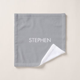 Toalha De Rosto Nome personalizado minimalista cinza