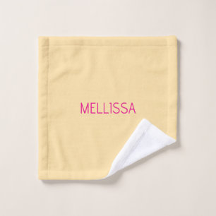 Toalha De Rosto Nome personalizado minimalista creme