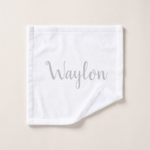 Toalha De Rosto Nome Waylon Em Cinzas Leves,