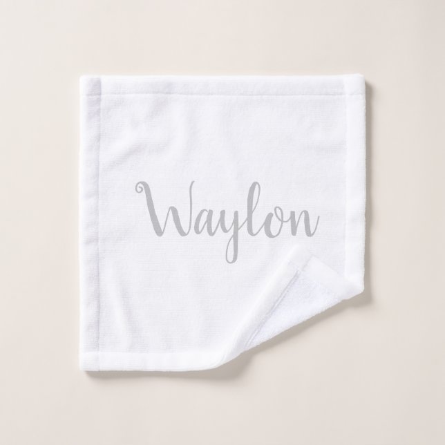 Toalha De Rosto Nome Waylon Em Cinzas Leves, (Pano de lavar)