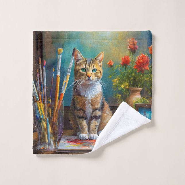 Toalha De Rosto O Gato Artístico (Pano de lavar)