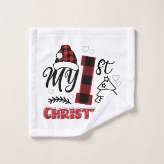 Toalha De Rosto O meu primeiro bebê de Natal, 1rua de Natal