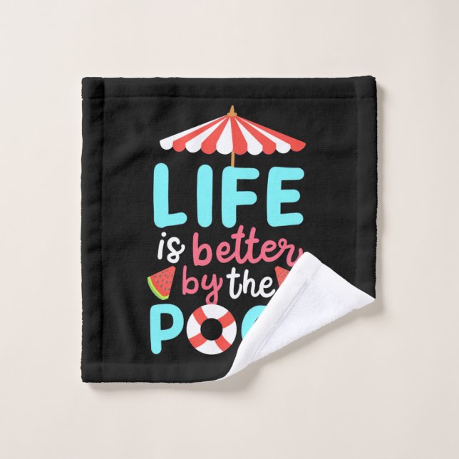 Toalha De Rosto O Nadador De Vida É Melhor Pela Piscina (Pano de lavar)