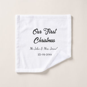 Toalha De Rosto O nosso primeiro Natal, Sr. e Sra. casal, data