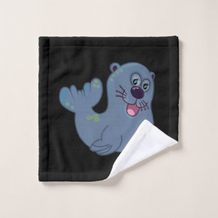 Toalha De Rosto O Selo de Tecido Na Caracter Mascote Logo Zazzle
