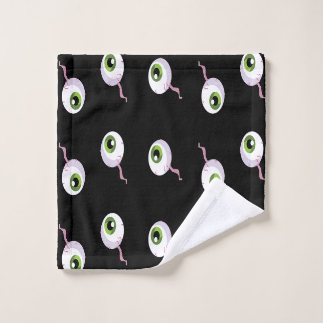 Toalha De Rosto Olhos assustadores em preto (Pano de lavar)