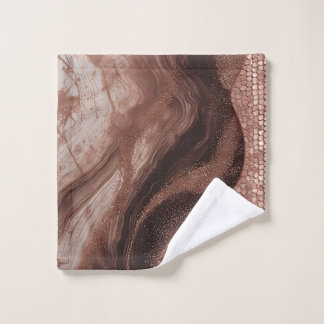 Toalha De Rosto Ondas Douradas Abstratas Com Efeito Brilhante ✨