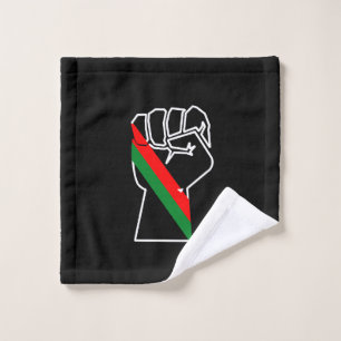 Toalha De Rosto orgulho negro punho vermelho verde bandeira pan-af
