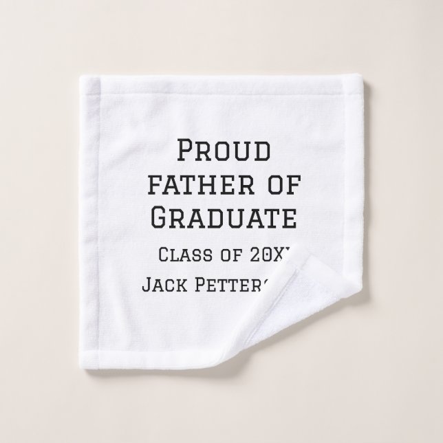 Toalha De Rosto Orgulhoso pai da classe de formandos de 20XX adici (Pano de lavar)
