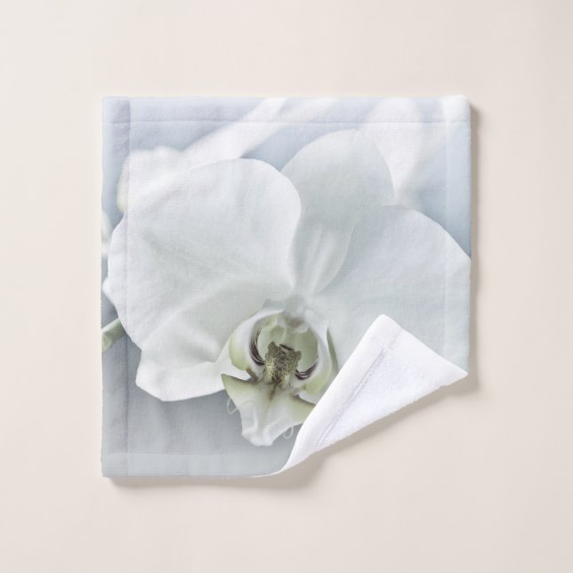 Toalha De Rosto Orquídea Phalaenopsis Branca (Pano de lavar)