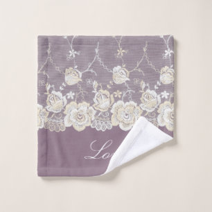 Toalha De Rosto Orquídea Romântica Roxo Amor Floral