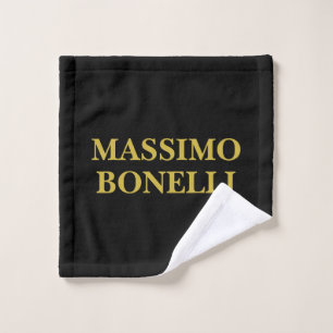 Toalha De Rosto Ouro Preto Moderno Minimalista Elegante Seu Nome
