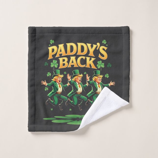 Toalha De Rosto Paddy's Back Funny Trump Rua Patrick Day Leopard (Pano de lavar)