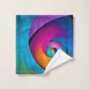 Toalha De Rosto Padrão Azul Cor-de-rosa Abstrato Floral Moderno #1