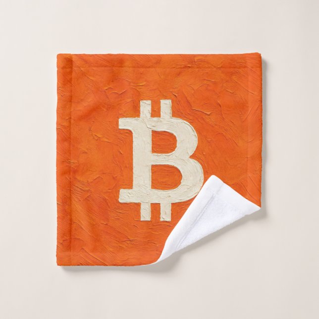 Toalha De Rosto Padrão Bitcoin (Óleo, Estilo: 4) (Pano de lavar)
